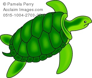 300x255 Clip Art Image Of A Cartoon Turtle