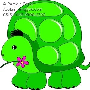 299x300 Clip Art Image Of A Cute Cartoon Turtle