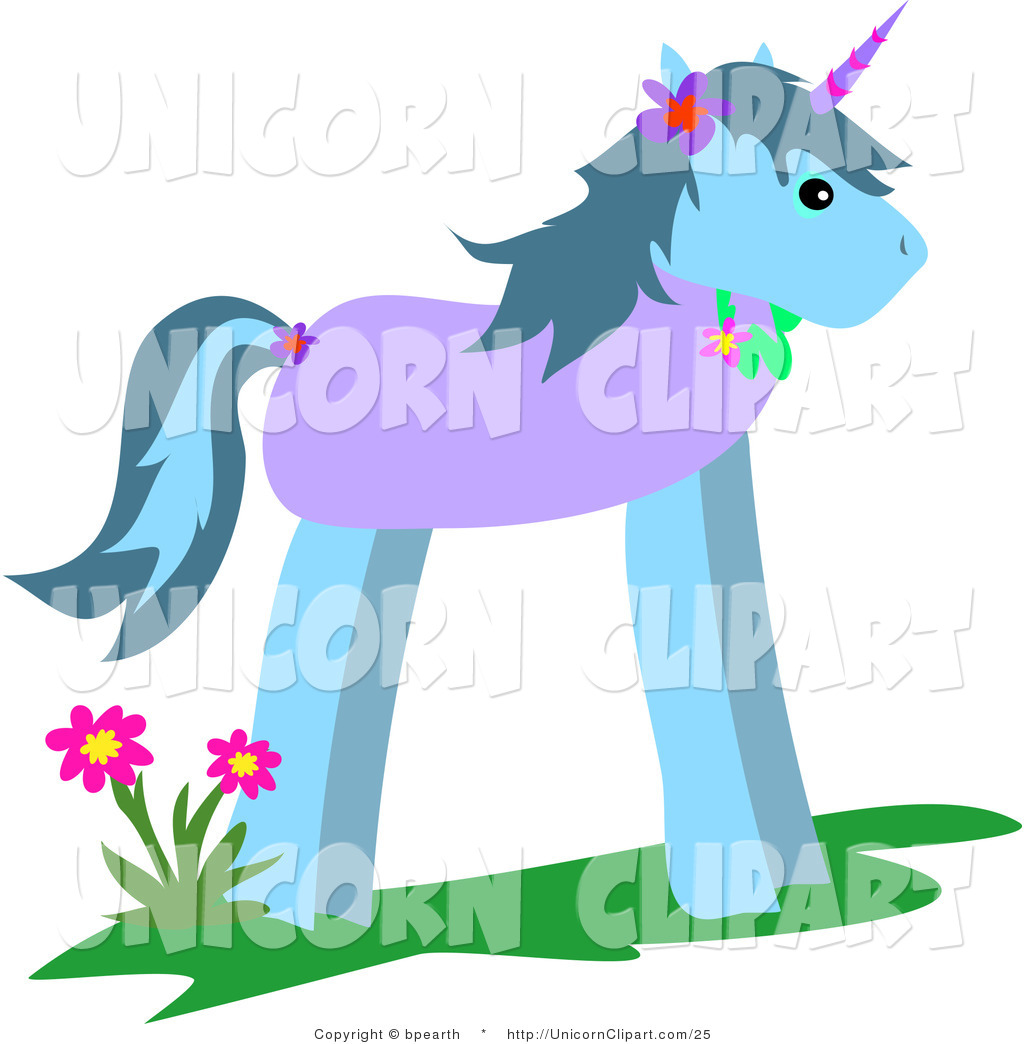 1024x1044 Fantasy Vector Clip Art Of A Cartoon Unicorn By Flowers By Bpearth