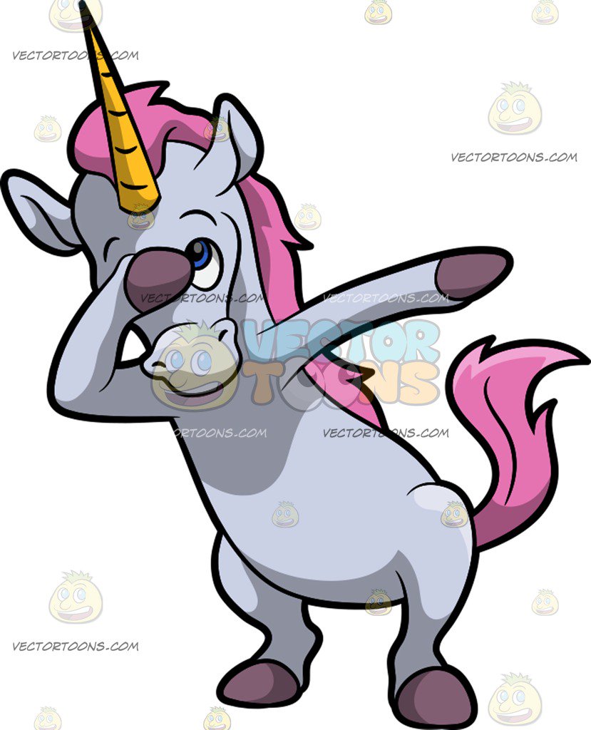 829x1024 A Dabbing Unicorn Cartoon Clipart Vector Toons