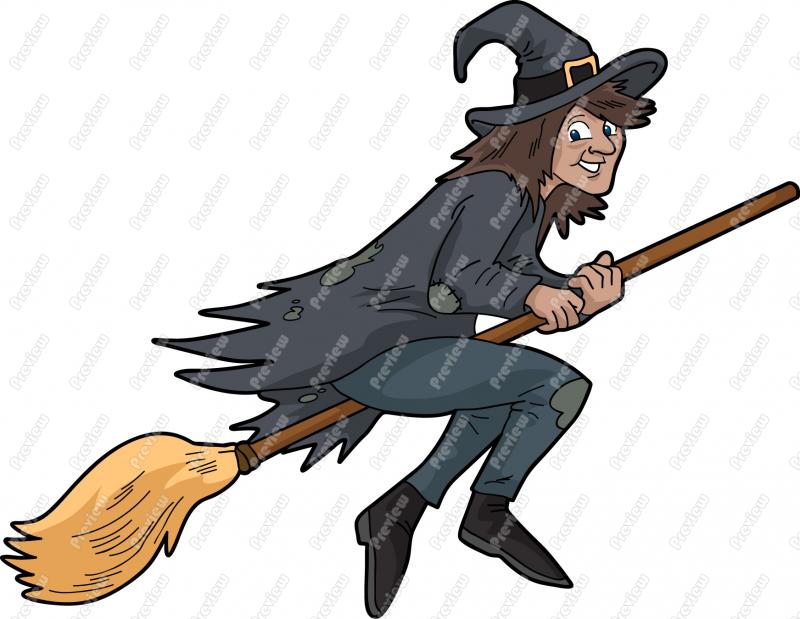 800x619 Flying Witch Clip Art