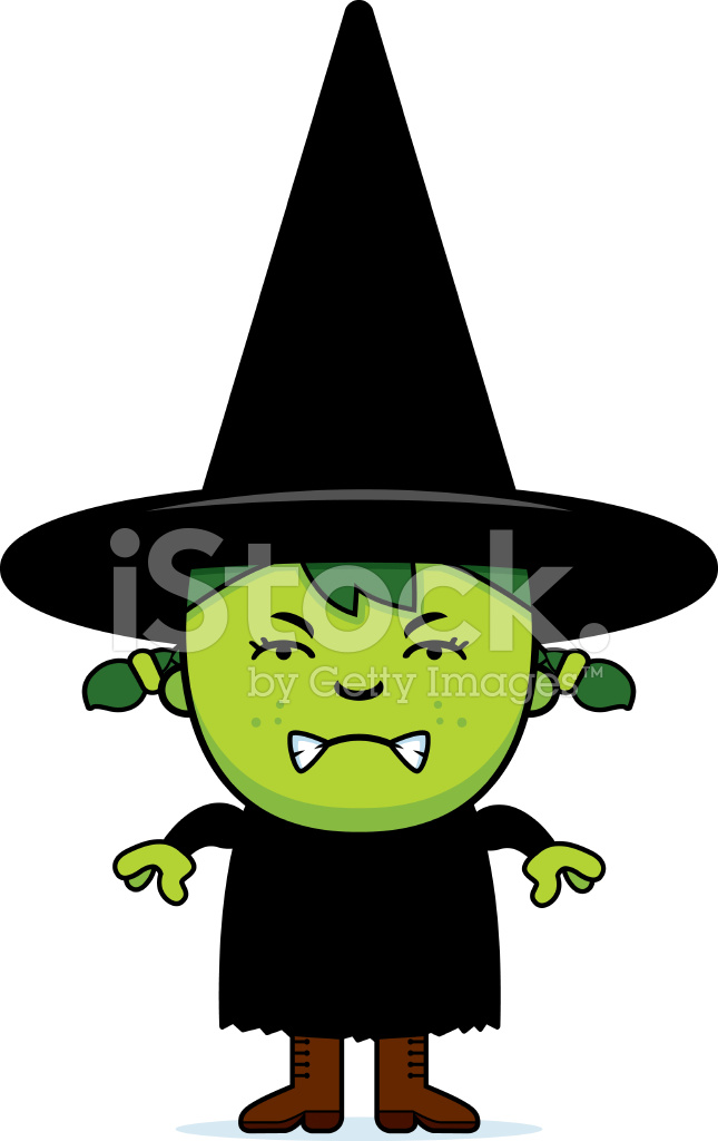 645x1024 Angry Green Witch Stock Vector