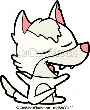 383x470 Cartoon Wolf Laughing Vector Clipart