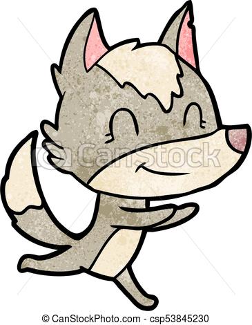365x470 Friendly Cartoon Wolf Running Vectors
