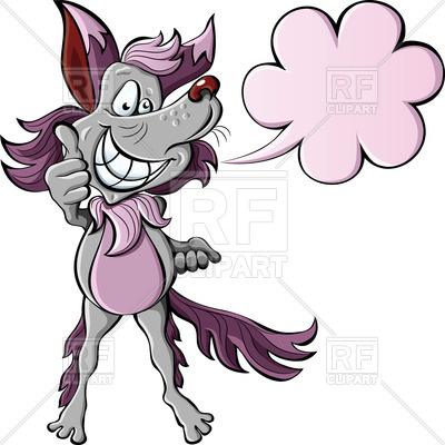 400x400 Funny Smiling Cartoon Wolf Show Thumbs Up Gesture Royalty Free