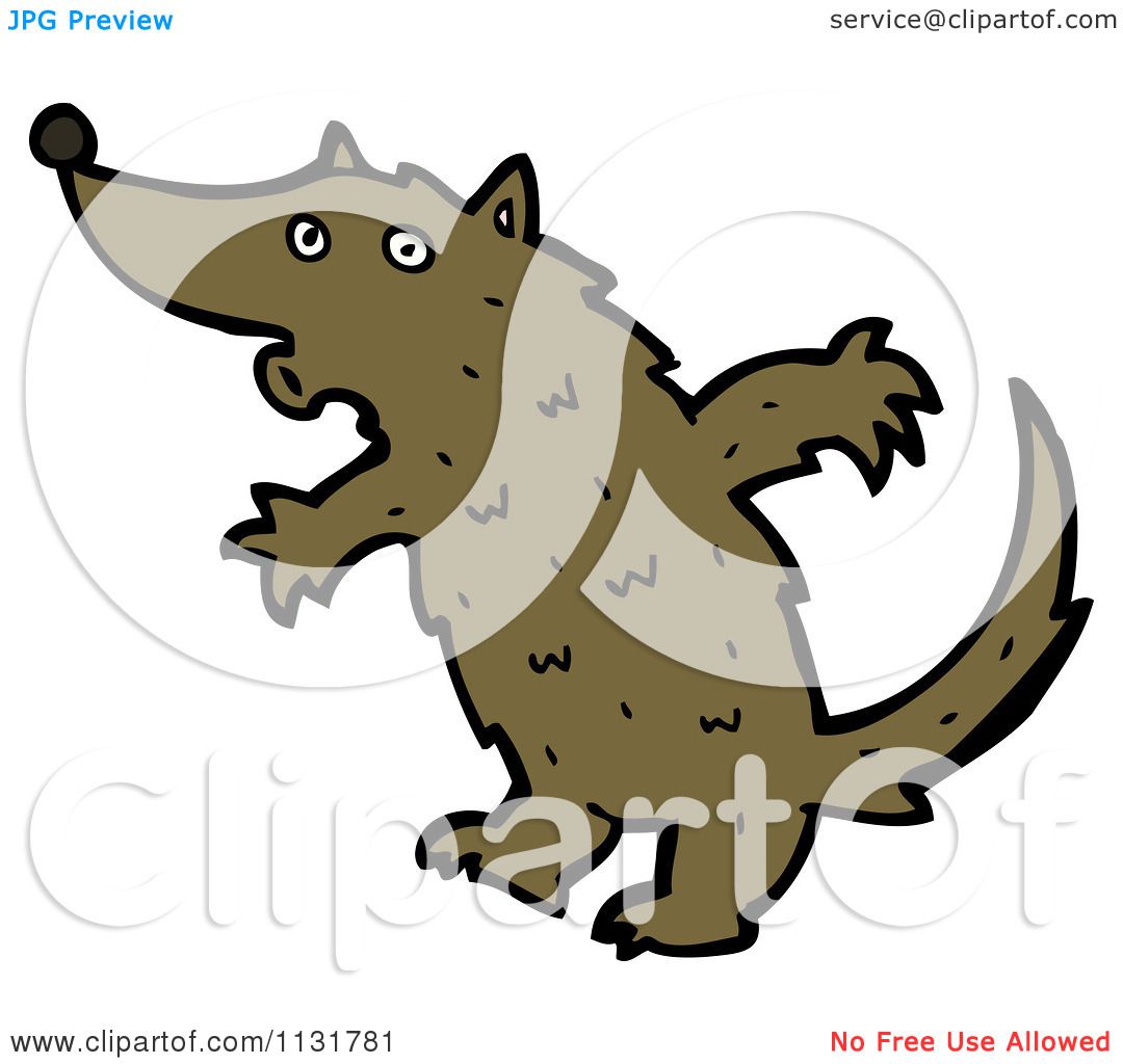 1080x1024 Cartoon Of A Brown Wolf Dog