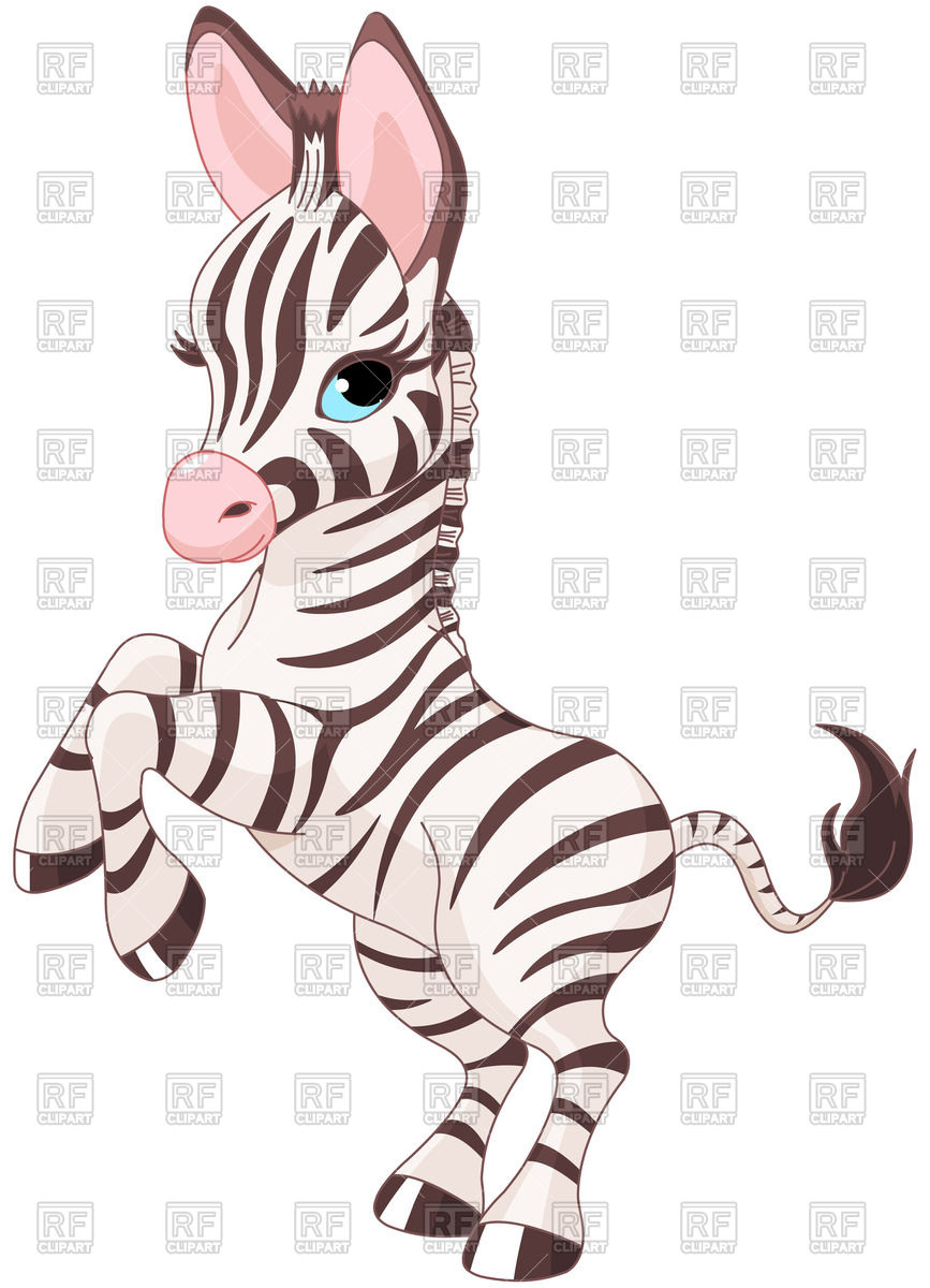 867x1200 Very Cute Baby Zebra Prancing Royalty Free Vector Clip Art Image