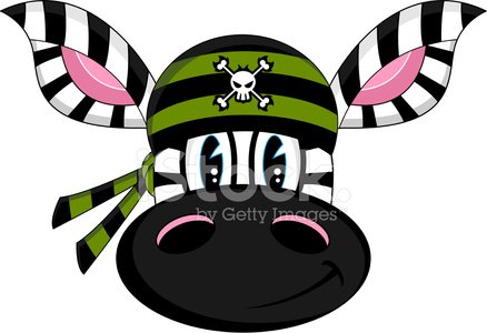 438x300 Cartoon Pirate Zebra Head Stock Vectors