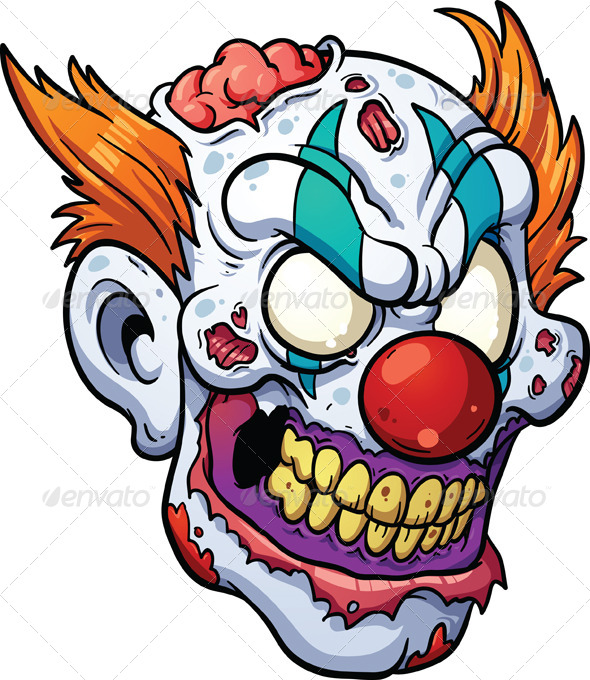 590x680 Zombie Clown Head By Memoangeles Graphicriver