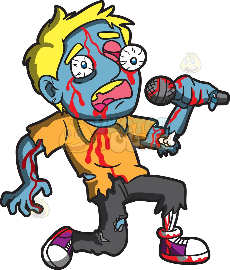 873x1024 A Singing Zombie Cartoon Clipart Vector Toons