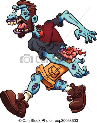 371x470 Angry Cartoon Zombie. Vector Clip Art Illustration With Vector
