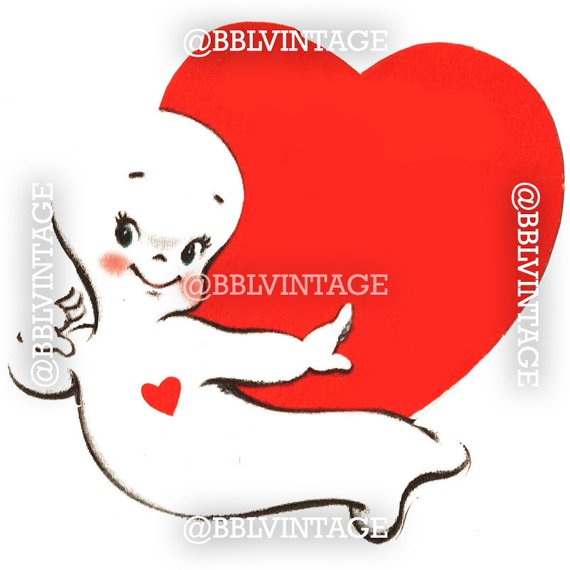 570x570 Vintage Digital Greeting Card Casper The Ghost Halloween