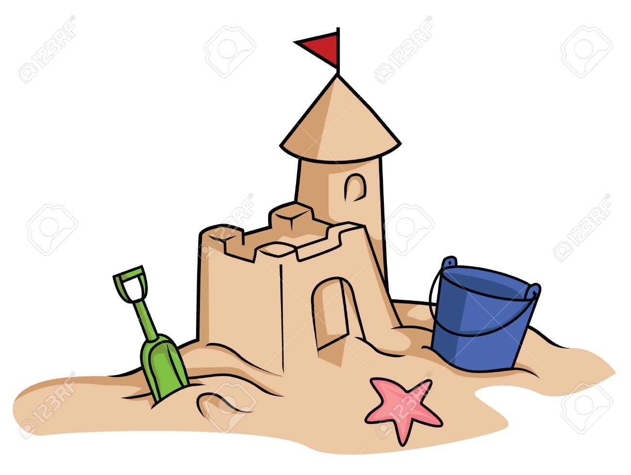 1300x979 Sand Castle Clipart Cartoon