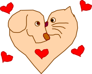 299x240 Dog And Cat Heart Clip Art