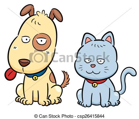 450x385 Vector Illustration Of Cartoon Cat And Dog Eps Vector