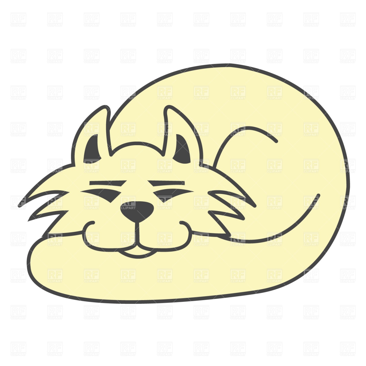 1200x1200 Sleeping Cat Royalty Free Vector Clip Art Image