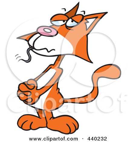 450x470 Clipart Purple Cat Swinging A Computer Mouse
