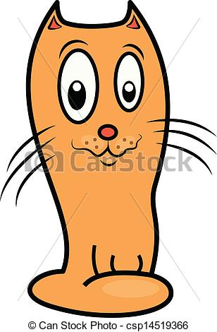 308x470 Funny Cartoon Cat In Full Growth On A White Background Clip Art