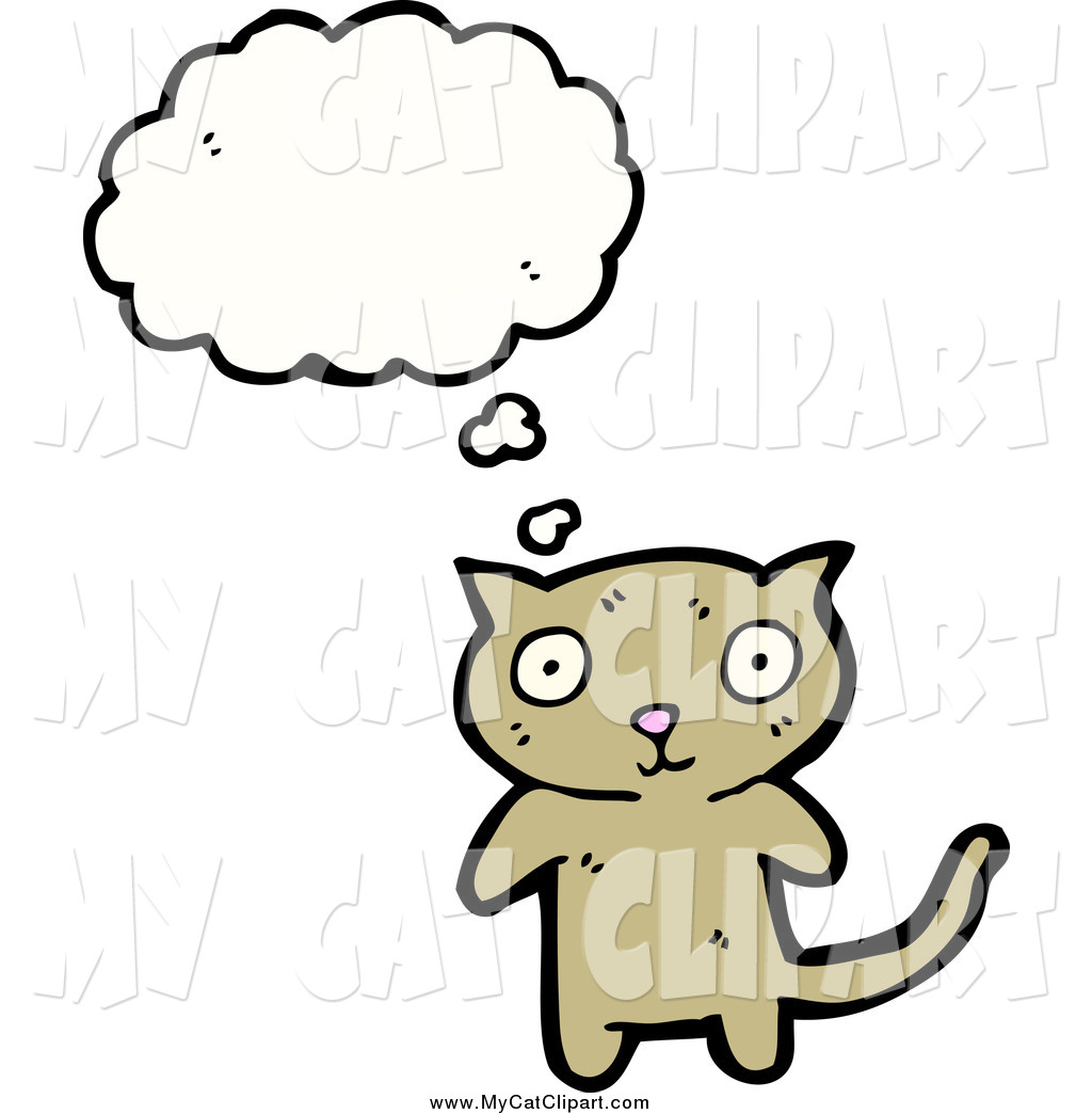 1024x1044 Clip Art Of A Thinking Confused Brown Cat By Lineartestpilot