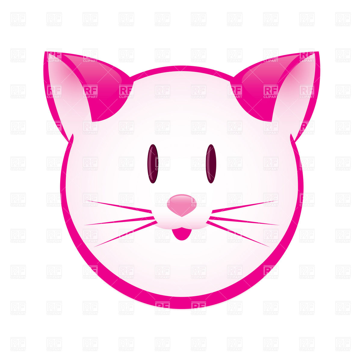 1200x1200 Cartoon Pink Kitty Face Royalty Free Vector Clip Art Image