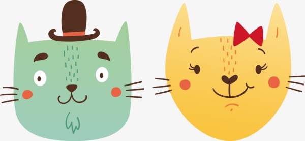 600x277 Two Cats Head, Cat, Lovers, Head Portrait Png Image And Clipart