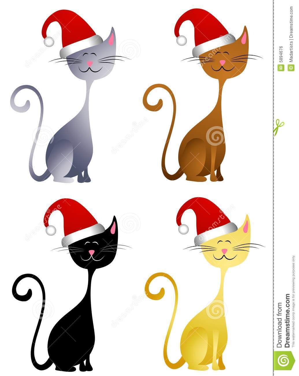 1035x1300 Cat Wearing Christmas Hat Clip Art Free Clipart