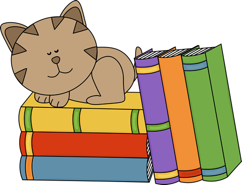 500x381 Cat Sleeping On A Stack Of Books Clip Art Book Clipart My Cute