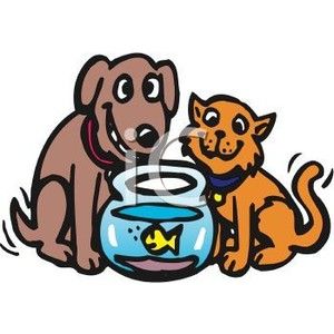300x300 Cat Clip Art Free Cat, Dog And Goldfish Friends