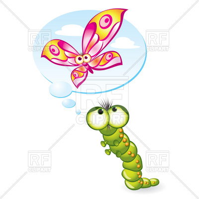 400x400 Caterpillar Wants To Become A Butterfly Vector Image Vector