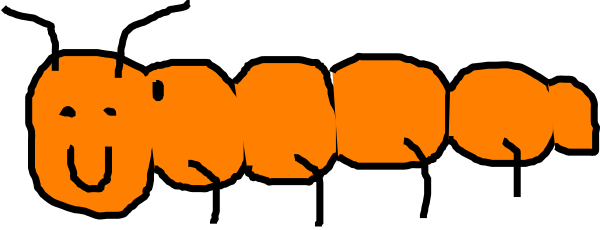 600x230 Orange Caterpillar Clip Art