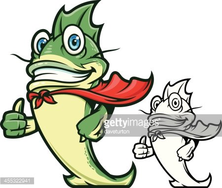 450x381 Catfish Superhero Premium Clipart
