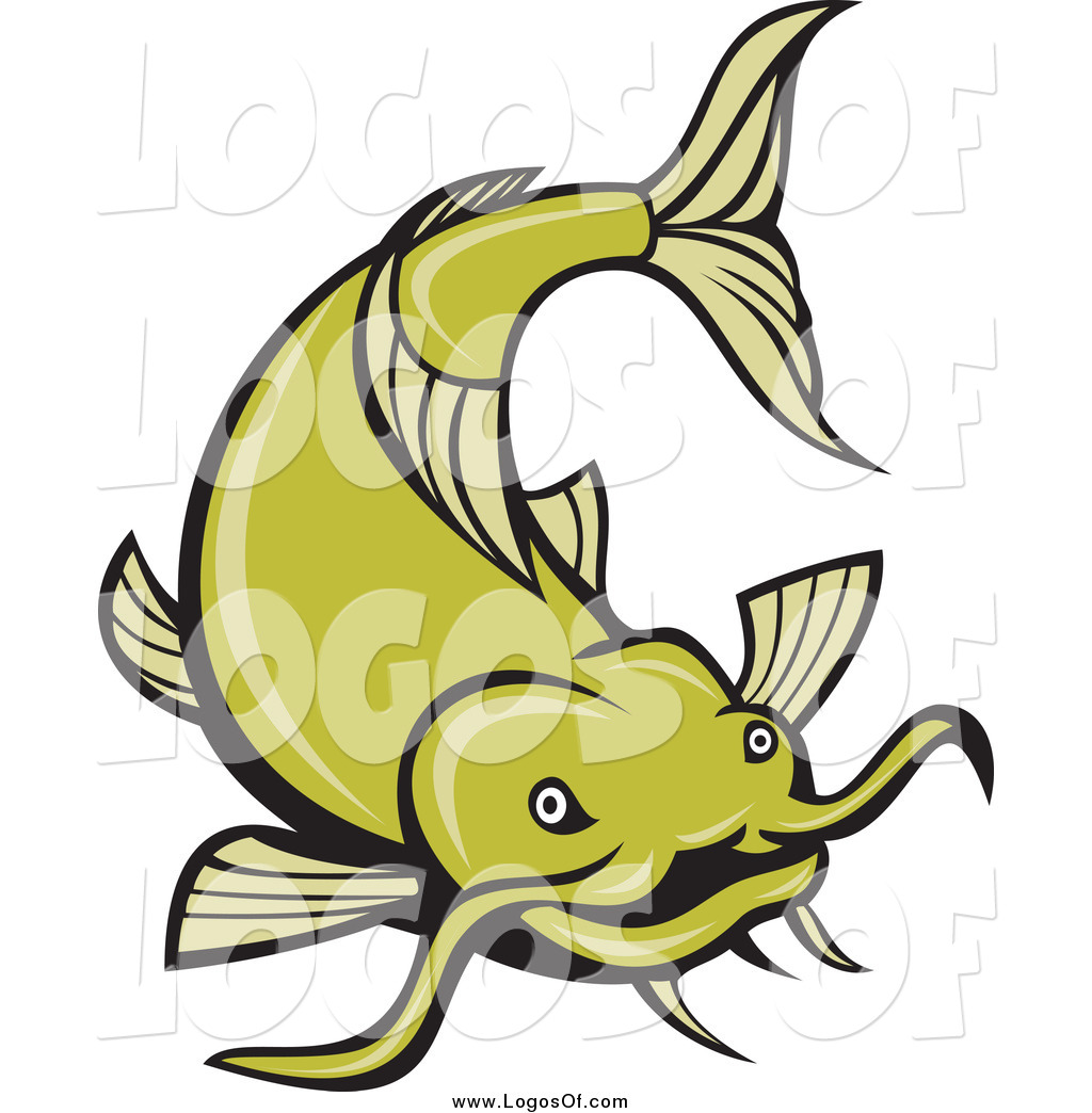 1024x1044 Vector Clipart Of A Green Catfish Swimming Logo By Patrimonio