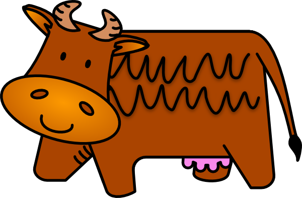 600x393 Brown Cow Clip Art