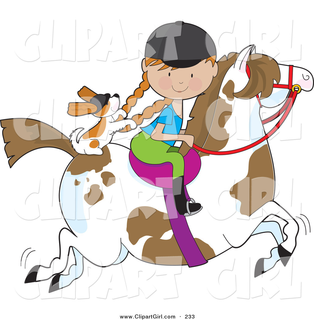 1024x1044 Cliprt Of Little Caucasian Girl Riding Painted Pony