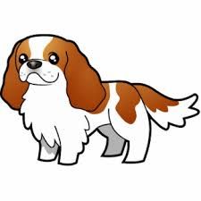 225x225 Clip Art Watercolor Cavalier King Charles Spaniel Set. 16 Images