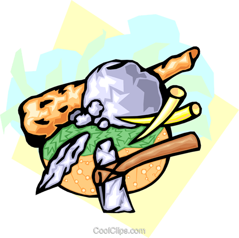 480x478 Caveman Tools Royalty Free Vector Clip Art Illustration Natu0812