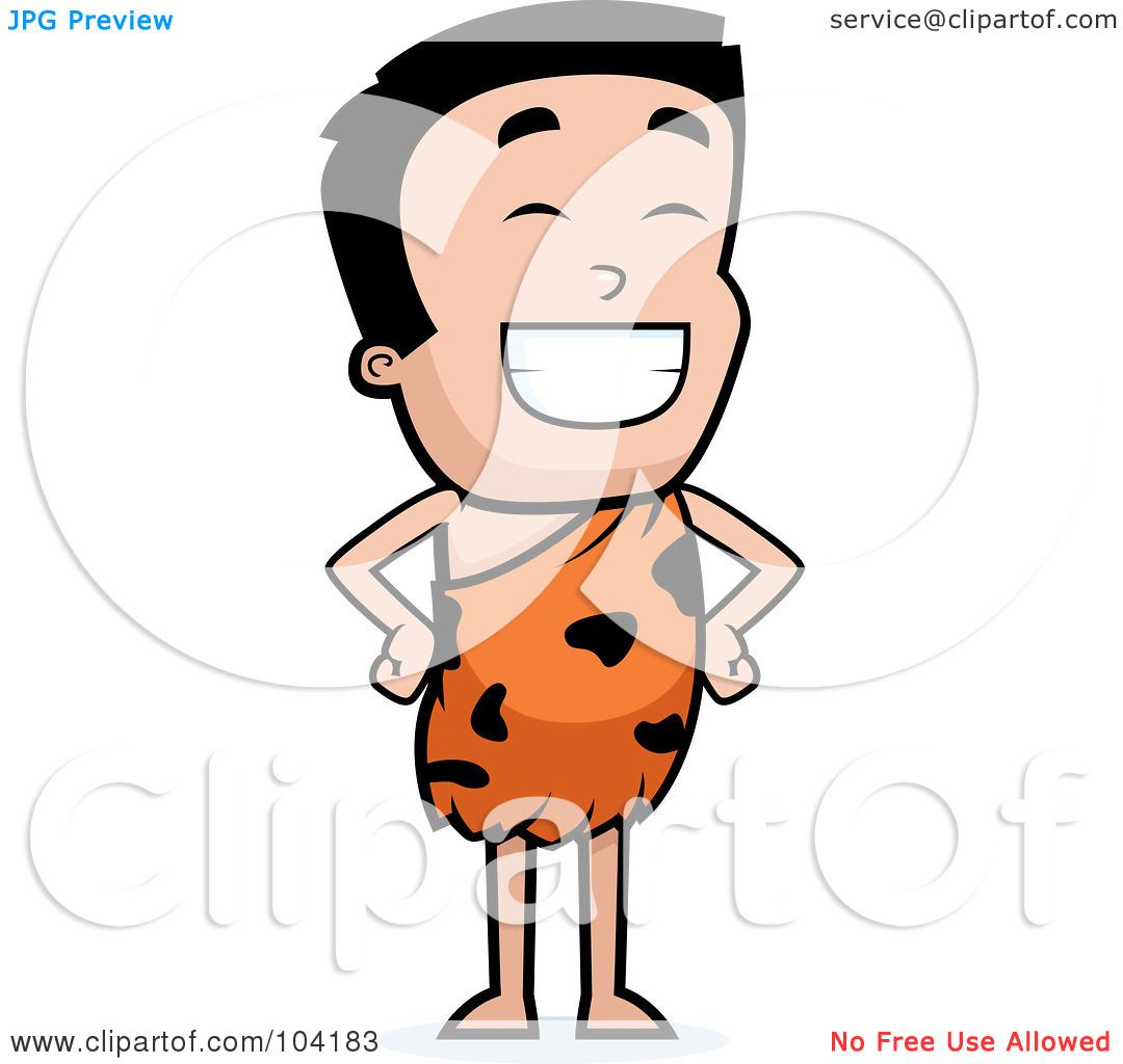1080x1024 Royalty Free (Rf) Clipart Illustration Of A Young Caveman Smiling