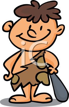 227x350 Cartoon Of A Little Boy Dressed Up Like A Caveman