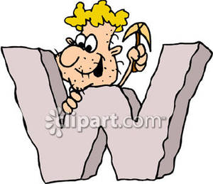 300x259 Caveman Using Tools To Carve Out Rock Letters