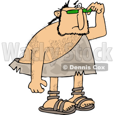 400x400 Clipart Of A Caveman Looking Over His Sunglasses