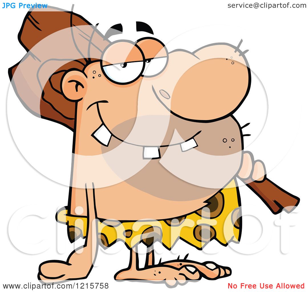 1080x1024 Clipart Of A Caveman With A Club On His Shoulder