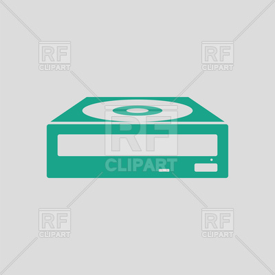 400x400 Cd Rom Drive Icon On Gray Background Royalty Free Vector Clip Art