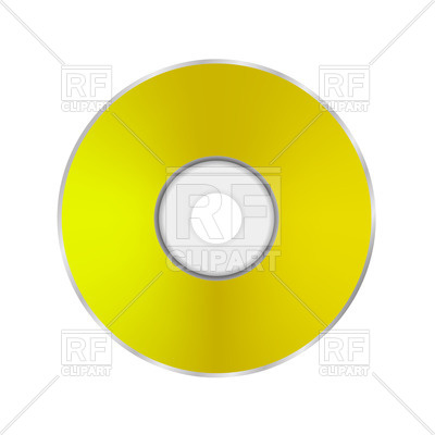 400x400 Yellow Cd Disc Icon Royalty Free Vector Clip Art Image