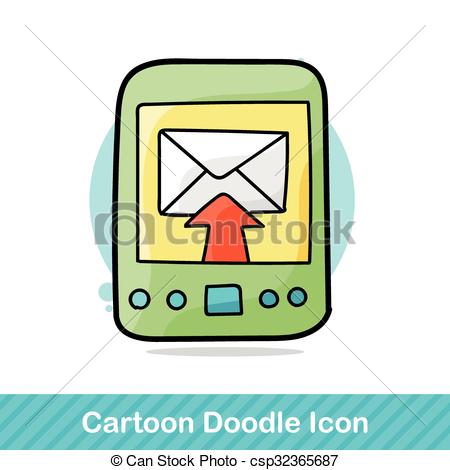 450x470 Cell Phone Doodle Vector