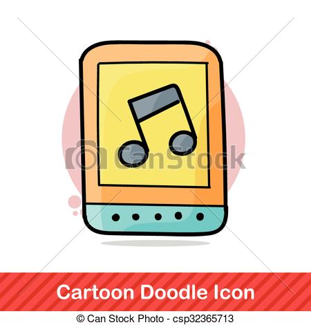 450x470 Cell Phone Doodle Vector Clip Art
