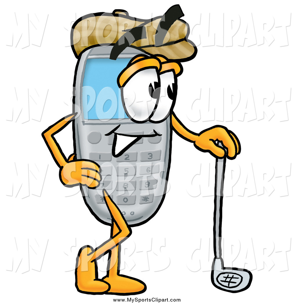 1024x1044 Sports Clip Art Of A Cell Phone Mascot Golfer By Toons4biz
