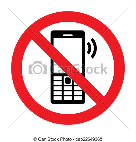 450x470 No Cell Phone Vector Sign Stock Illustration