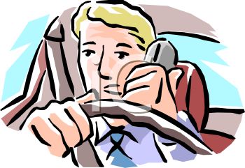350x241 Royalty Free Clip Art Image Unsafe Driving Talking On A Cell Phone