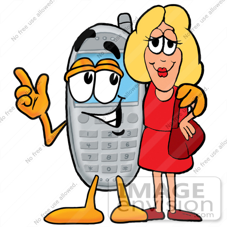 450x450 Clip Art Graphic Of A Gray Cell Phone Cartoon Character Talking
