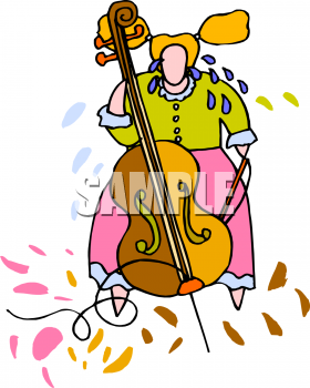 280x350 Cello With Piano Cartoon Clipart